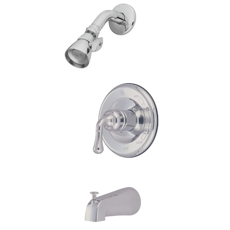 Tub and Shower Faucet, Standard, 3, Wall Mount, Polished Chrome