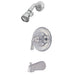Tub and Shower Faucet, Standard, 3, Wall Mount, Polished Chrome