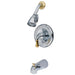 Tub and Shower Faucet, Polished Chrome/Polished Brass, Wall Mount