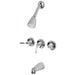 Tub and Shower Faucet, Polished Chrome, Wall Mount
