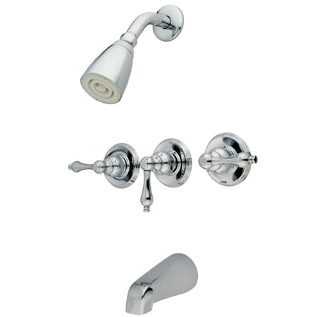 Tub and Shower Faucet, Polished Chrome, Wall Mount