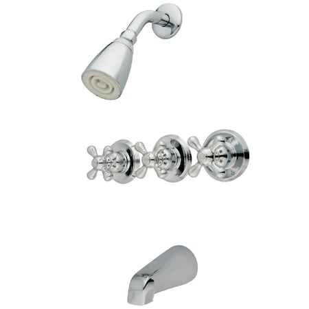 Tub and Shower Faucet, Polished Chrome, Wall Mount