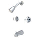 Tub and Shower Faucet, Polished Chrome, Wall Mount
