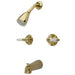 Tub and Shower Faucet, Polished Brass, Wall Mount