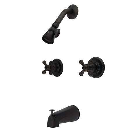 KB245AX Twin Handle Tub & Shower Faucet With Decor Cross Handle