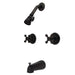 KB245AX Twin Handle Tub & Shower Faucet With Decor Cross Handle