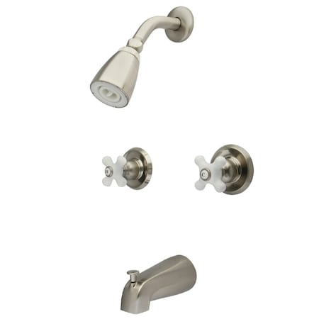KB248PX Tub & Shower Faucet Porcelain Cross Handles