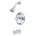 Tub and Shower Faucet, 3, Wall Mount, Polished Chrome