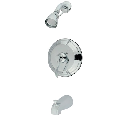 Tub and Shower Faucet, Standard, 3, Wall Mount, Polished Chrome