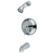 Tub and Shower Faucet, Standard, 3, Wall Mount, Polished Chrome