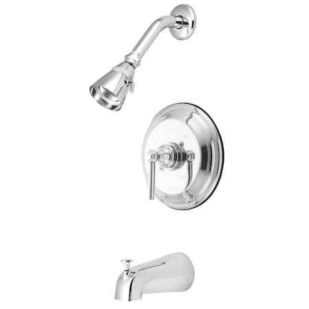 Tub and Shower Faucet, Standard, 3, Wall Mount, Polished Chrome