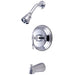 Tub and Shower Faucet, Standard, 3, Wall Mount, Polished Chrome
