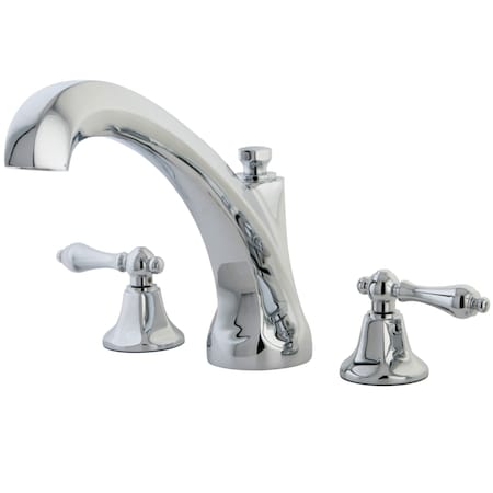 Roman Tub Faucet, Polished Chrome, Deck Mount