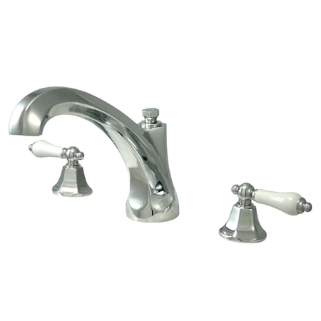 Roman Tub Faucet, Polished Chrome, Deck Mount