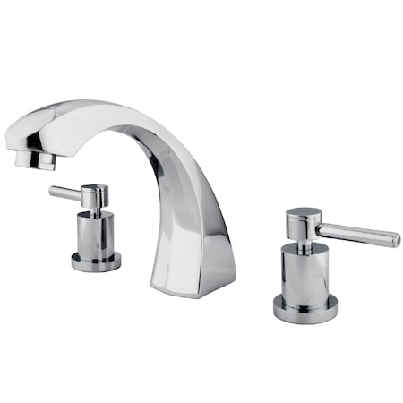 Roman Tub Faucet, Polished Chrome, Deck Mount