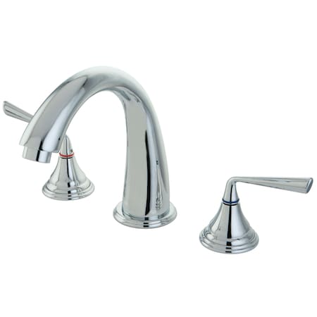 Roman Tub Faucet, Polished Chrome, Deck Mount