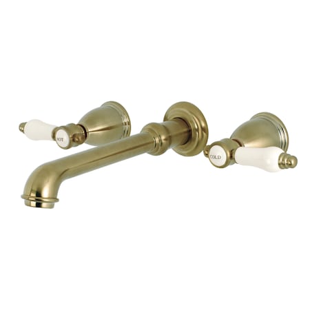 Roman Tub Faucet, Brushed Brass, Wall Mount