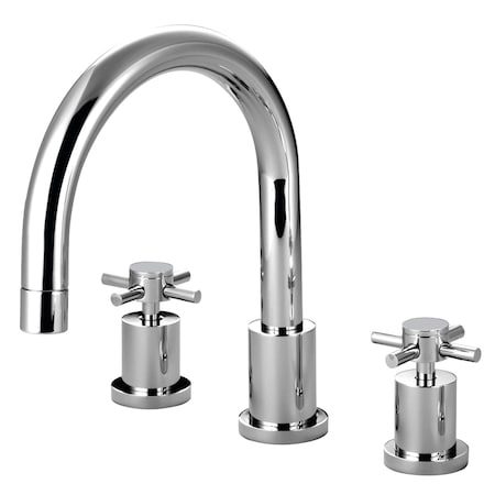 Roman Tub Faucet, Polished Chrome, Deck Mount