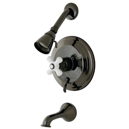 NB36300PX Pressure BalancedTub/Shower Faucet w/Porcelain Cross Handle