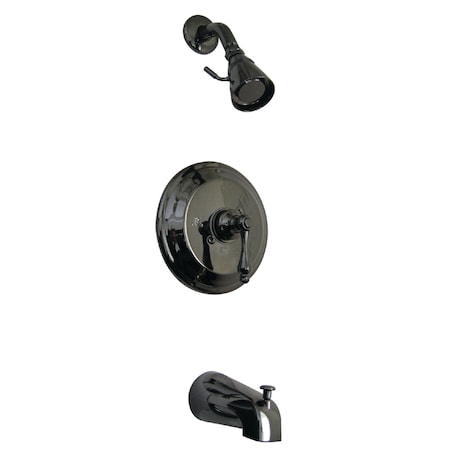 Tub and Shower Faucet, Black Stainless Steel, Wall Mount