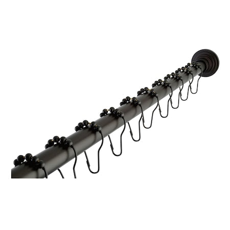 SRK605 60" - 72" Adjustable Shower Curtain Rod with Ring Combo