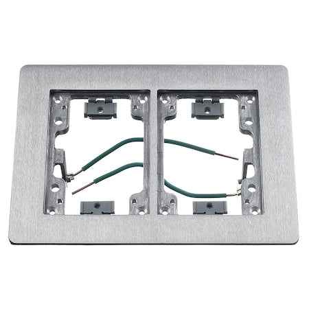 Electrical Box Cover, 2 Gangs, Rectangular, Metallic