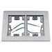 Electrical Box Cover, 2 Gangs, Rectangular, Metallic