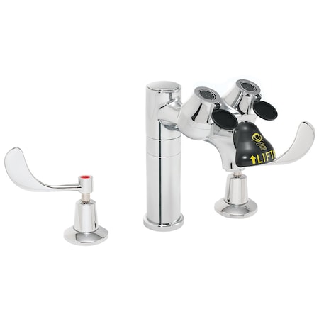 Eyewash/Faucet Combination, Faucet Mount, Counter Mounted, 8.0 H., 16.0 W