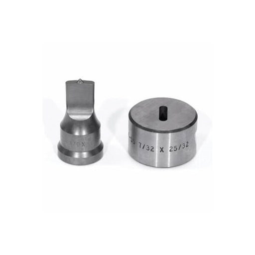 Punch And Die Set,  Oblong,  316 X 34 In Punch,  732 X 2532 In Die Sizes Included,  2 Piece,  For