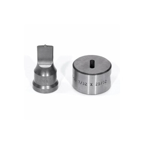 Punch And Die Set,  Oblong,  316 X 34 In Punch,  732 X 2532 In Die Sizes Included,  2 Piece,  For