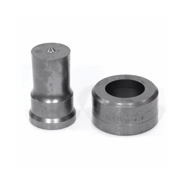 Punch And Die Set,  Round,  138 In Punch,  11332 In Die Sizes Included,  2 Piece,  For Use With