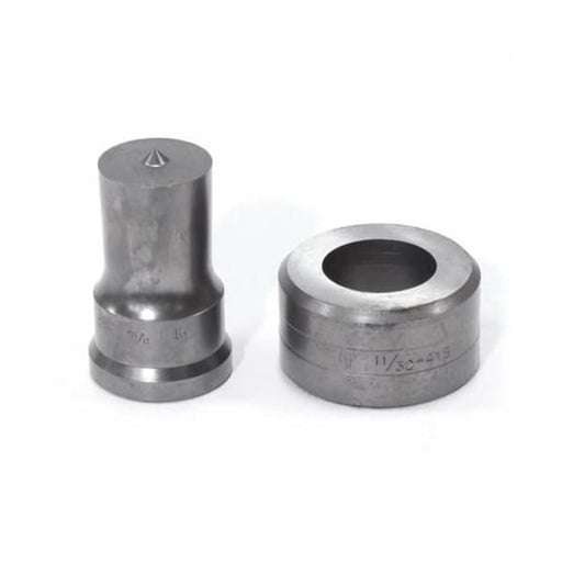 Punch And Die Set,  Round,  1516 In Punch,  11132 In Die Sizes Included,  2 Piece,  For Use With