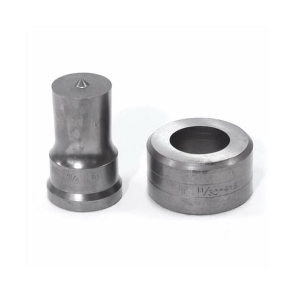 Punch And Die Set,  Round,  1516 In Punch,  11132 In Die Sizes Included,  2 Piece,  For Use With