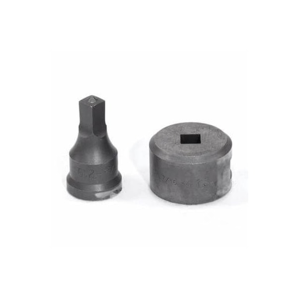 Punch And Die Set,  Squared,  1332 In Punch,  716 In Die Sizes Included,  2 Piece,  For Use With