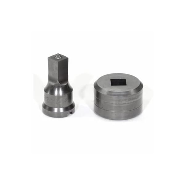 Punch And Die Set,  Squared,  1732 In Punch,  916 In Die Sizes Included,  2 Piece,  For Use With