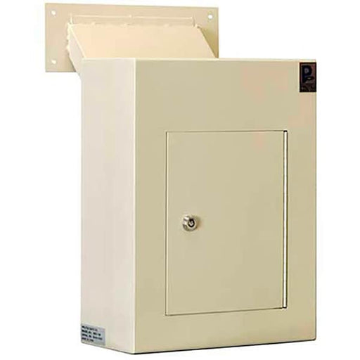 Protex Wall Depository Drop Box WDC-160 with Adjustable Chute - 12"W x 6"D x 16"H,  Beige