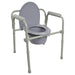 Folding Commode Chair Fixed Arm Steel Back Bar up to 350 lbs