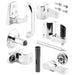 Door Latch Set,  1-1/4 in.,  Pilaster,  Zamak,  Chrome,  Outswing,  Round