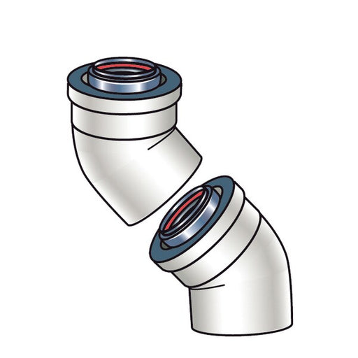 Non Condensing Vent Elbow 45,  3x5 Metal Concentric (Qty 2)