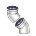 Non Condensing Vent Elbow 45,  3x5 Metal Concentric (Qty 2)