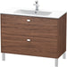 Brioso Floor Standing Vanity Unit Dark Walnut