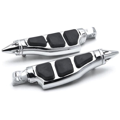 Krator HH013-C Harley Davidson Stiletto Front & Rear Foot Pegs Rests Left & Right Sides; Chrome