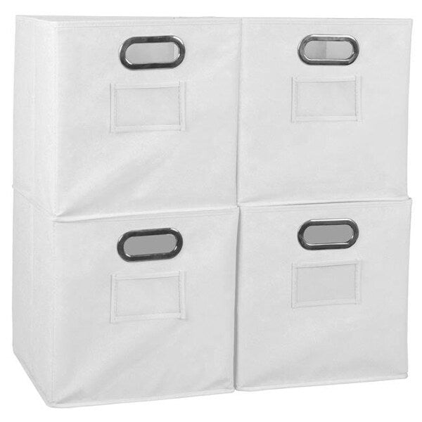 Niche HTOTE4PKWH Niche Cubo Foldable Fabric Storage Bins; White - Set of 4