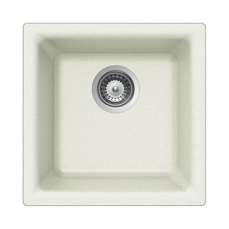 Houzer E-100 CLOUD Quartztone Series Composite Granite Dual Mount Bar & Prep Sink, White