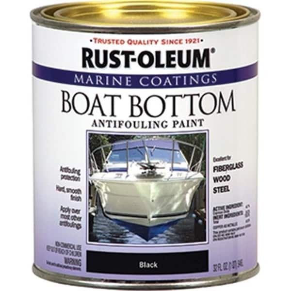 Rust-Oleum Corp 207012 1 Quart; Flat Black Boat Bottom Antifouling Marine Paint