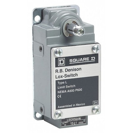 Severe Duty Limit Switch, No Lever, Rotary, 1NC/1NO, 10A at 600V AC, Actuator Location: Side