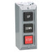 ControlStation,Feed-Thru,3Buttons,Blk/Rd