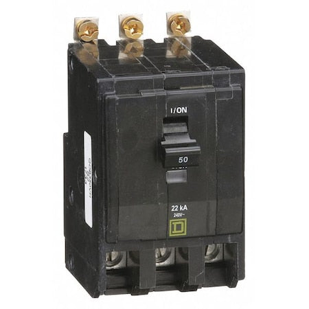 Miniature Circuit Breaker, QO Series, 50A, 3 Pole, 120/240V AC, 22kA at 120/240V AC