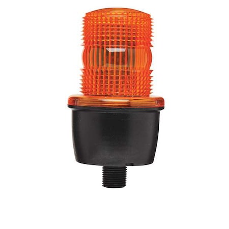 Warning Light, Amber, Steady Burn LED, 24V DC, Not Applicable FPM, 3 1/8 in Dia., (F) 1/2 in NPT