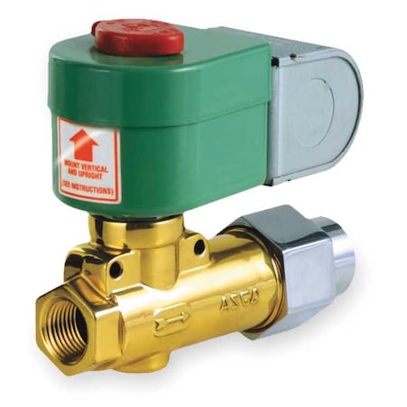 Solenoid Valve, 2-Way, 2-Position, Normally Closed, 3/8 in Pipe Size, 120V AC, Lever Actuation, SS